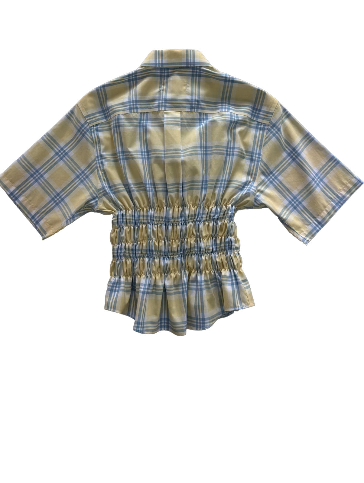 Camisa Corset - Amarillo a cuadros azul