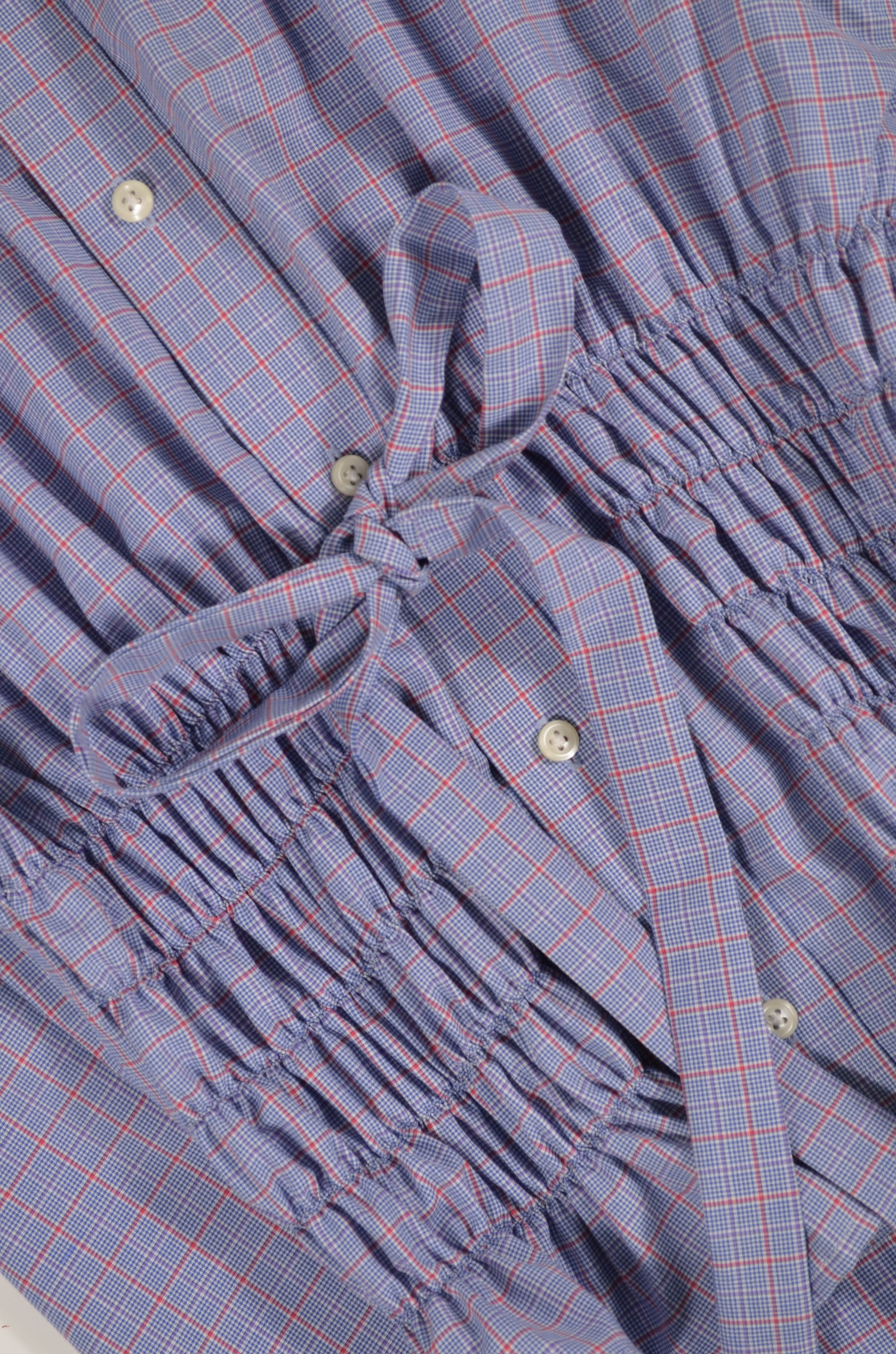 Camisa Bustier - Cuadros rojo y azul