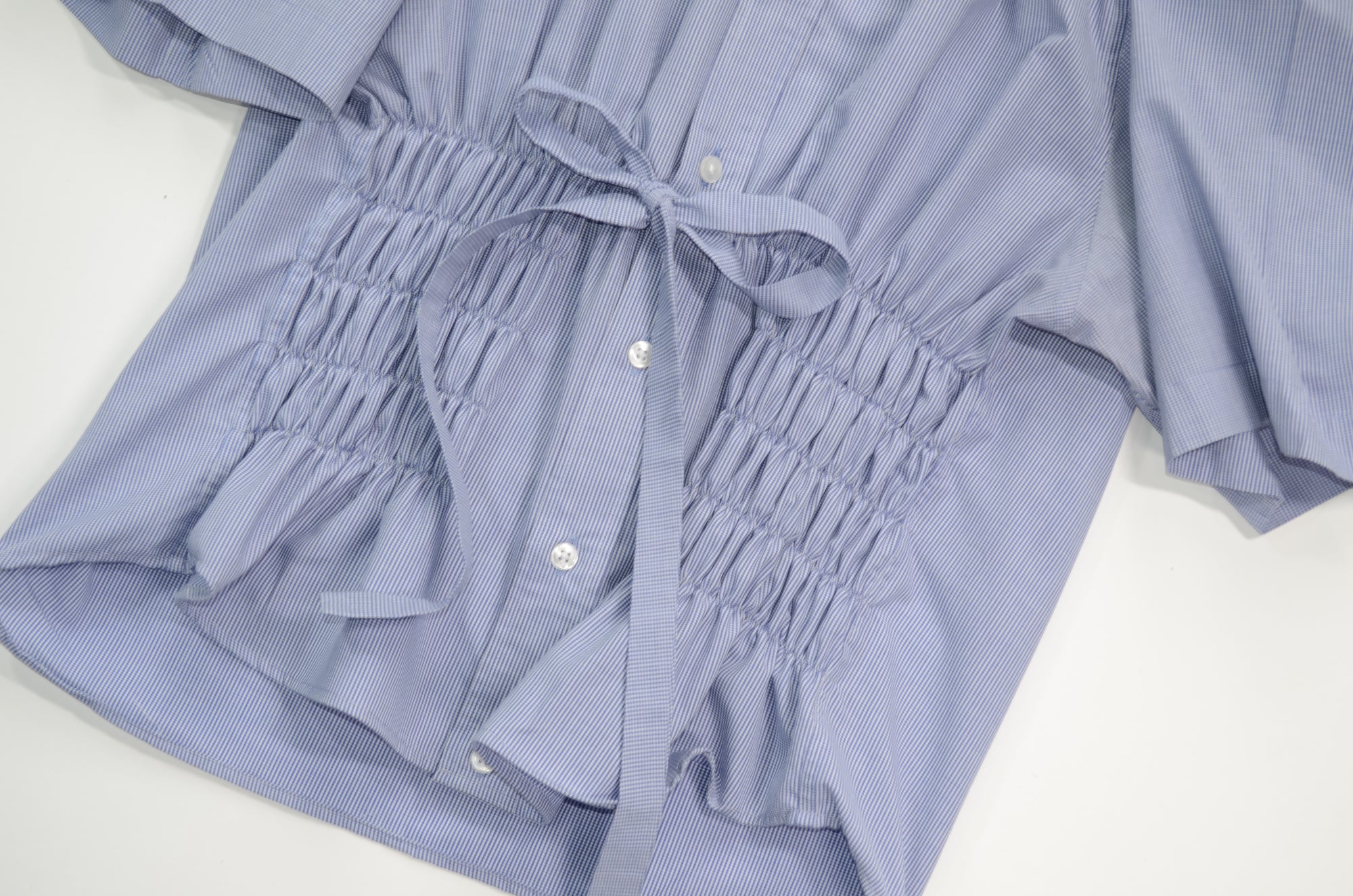 Camisa Bustier - Cuadros azules