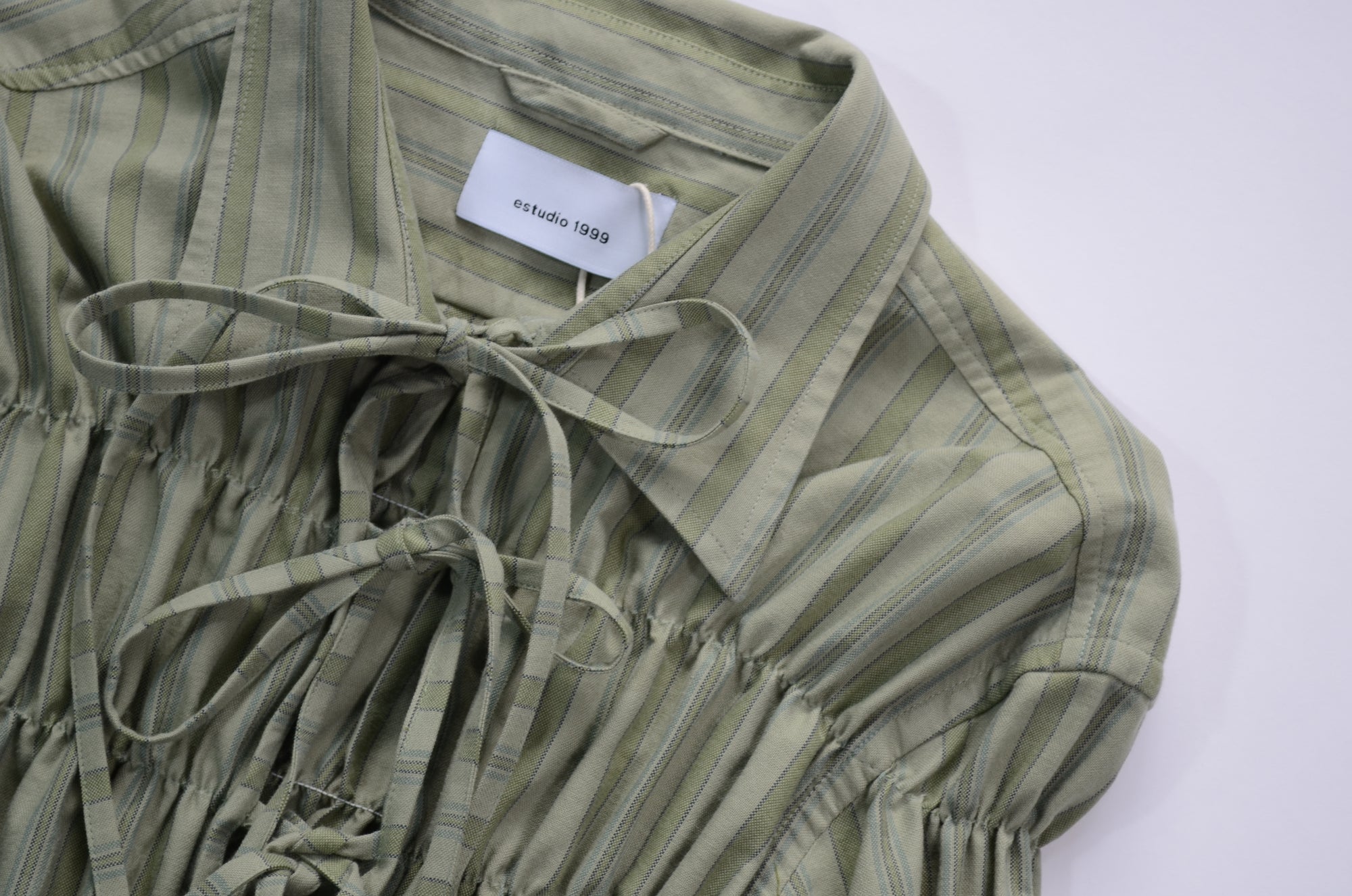 Camisa Espuma Corta - Verde a rayas