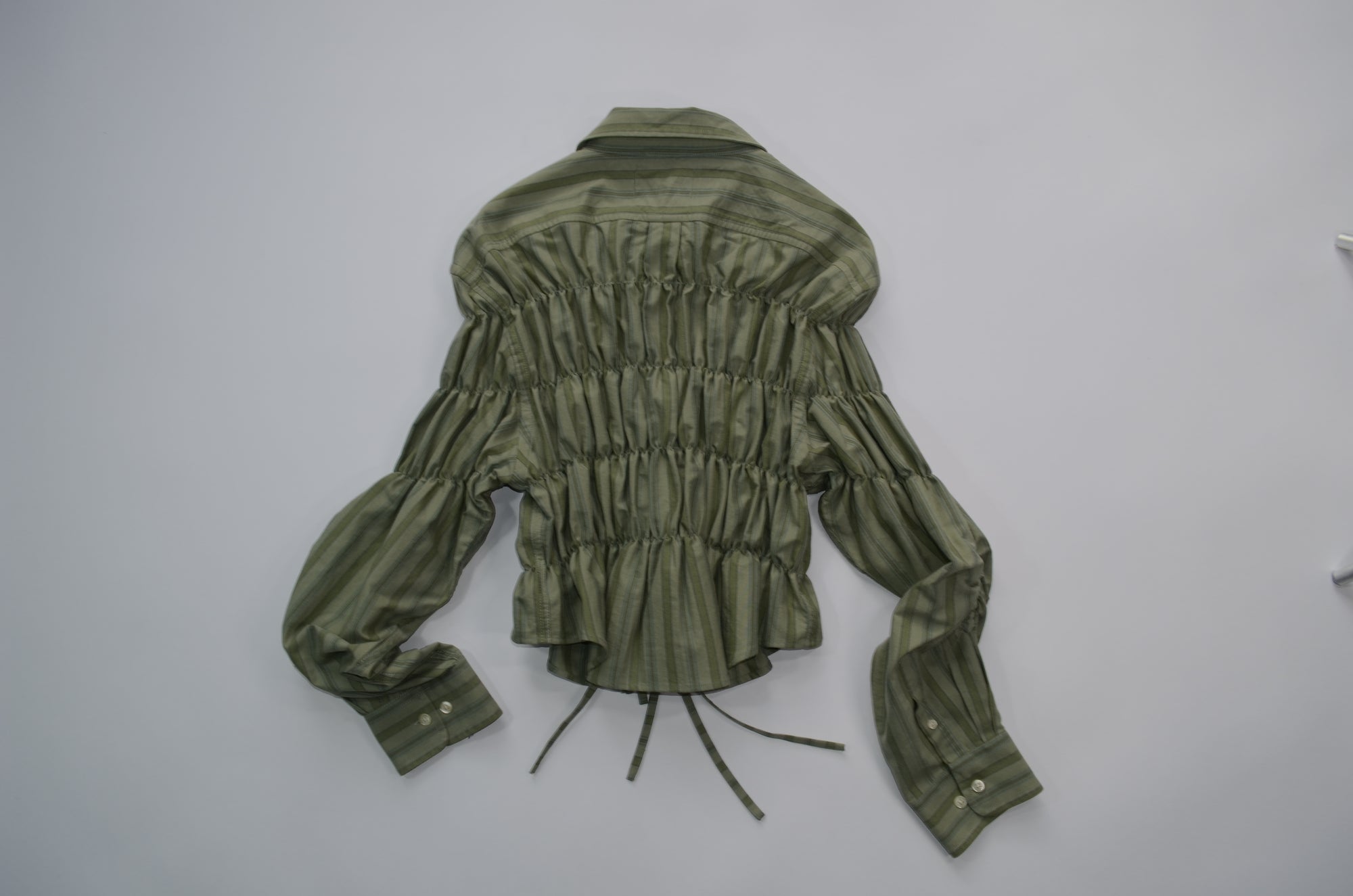 Camisa Espuma Corta - Verde a rayas