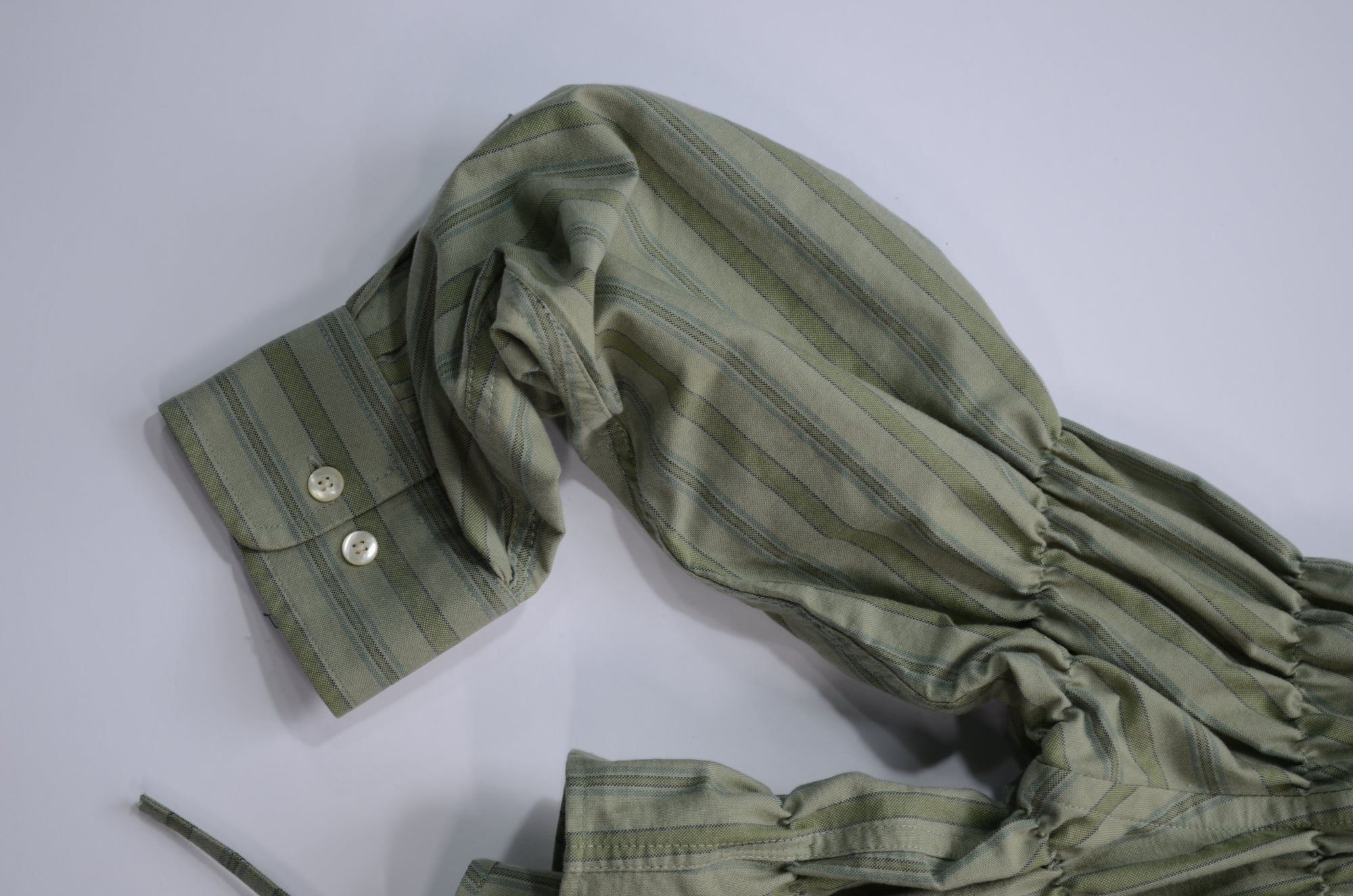 Camisa Espuma Corta - Verde a rayas