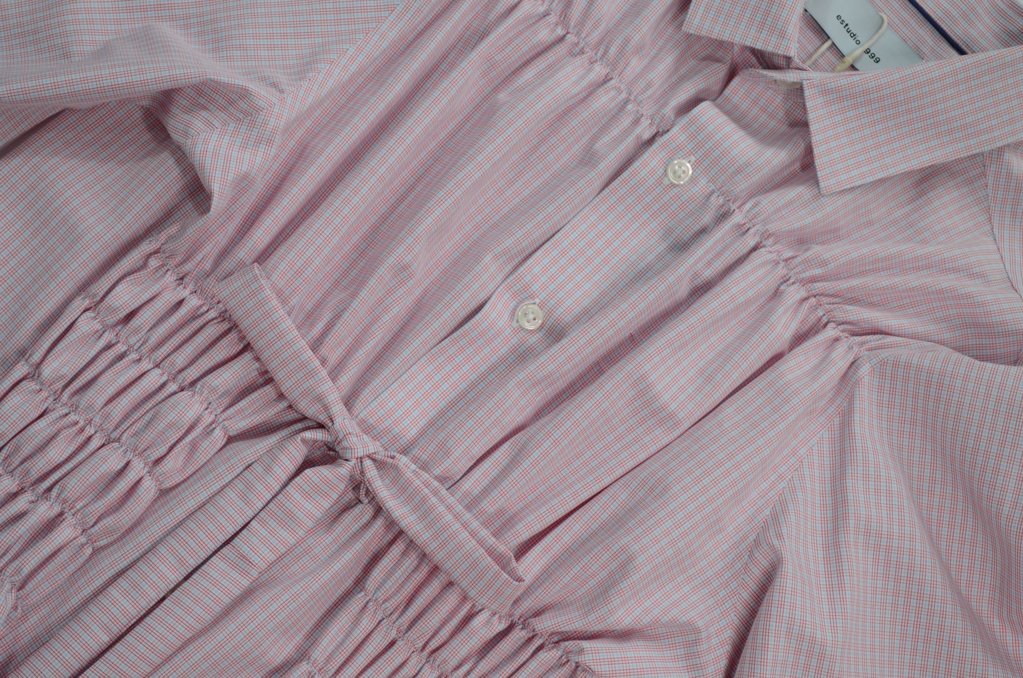 Camisa Bustier - Cuadros Rosa y rojo