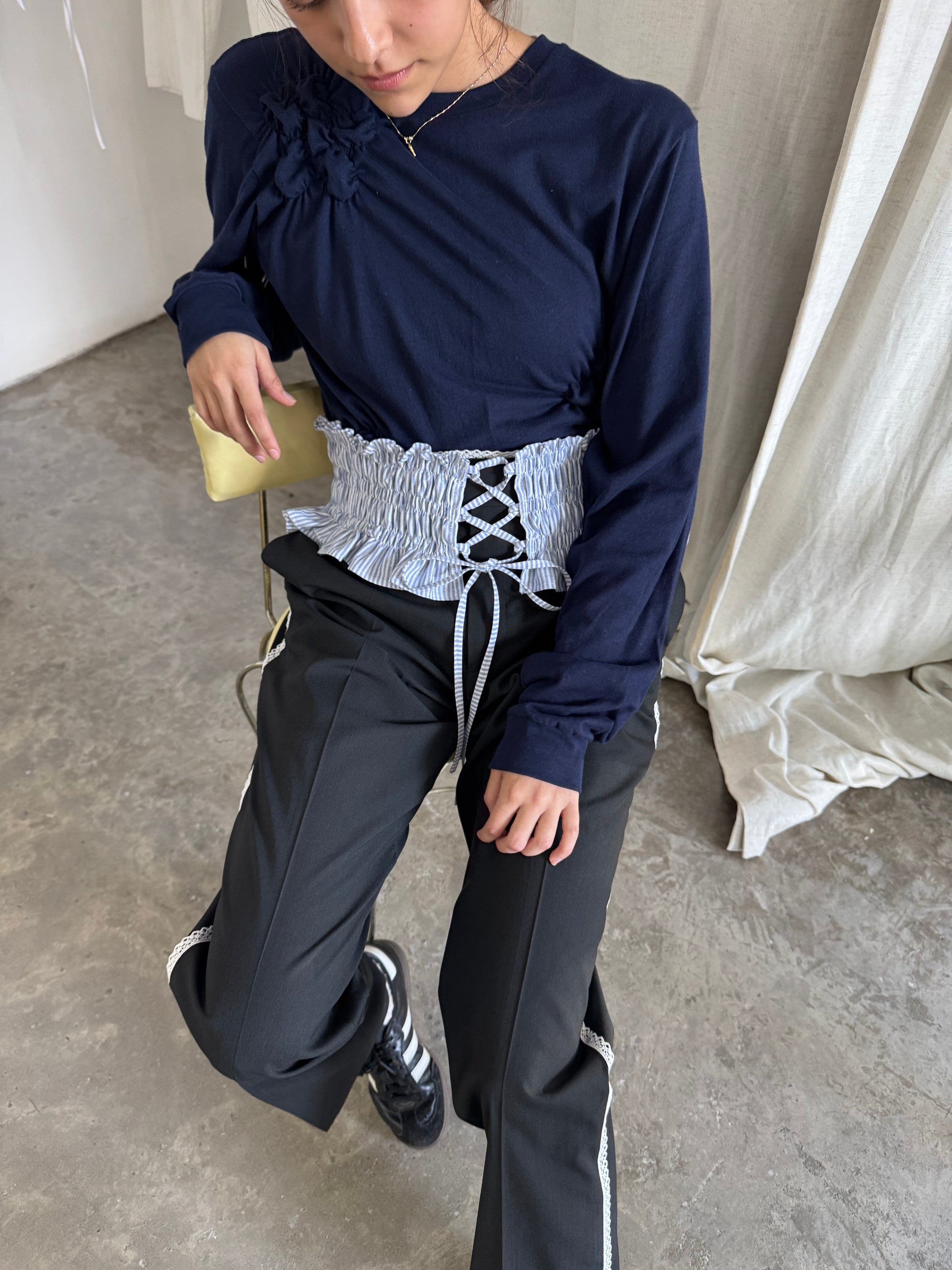 Mini Olan Belt - Azul a rayas