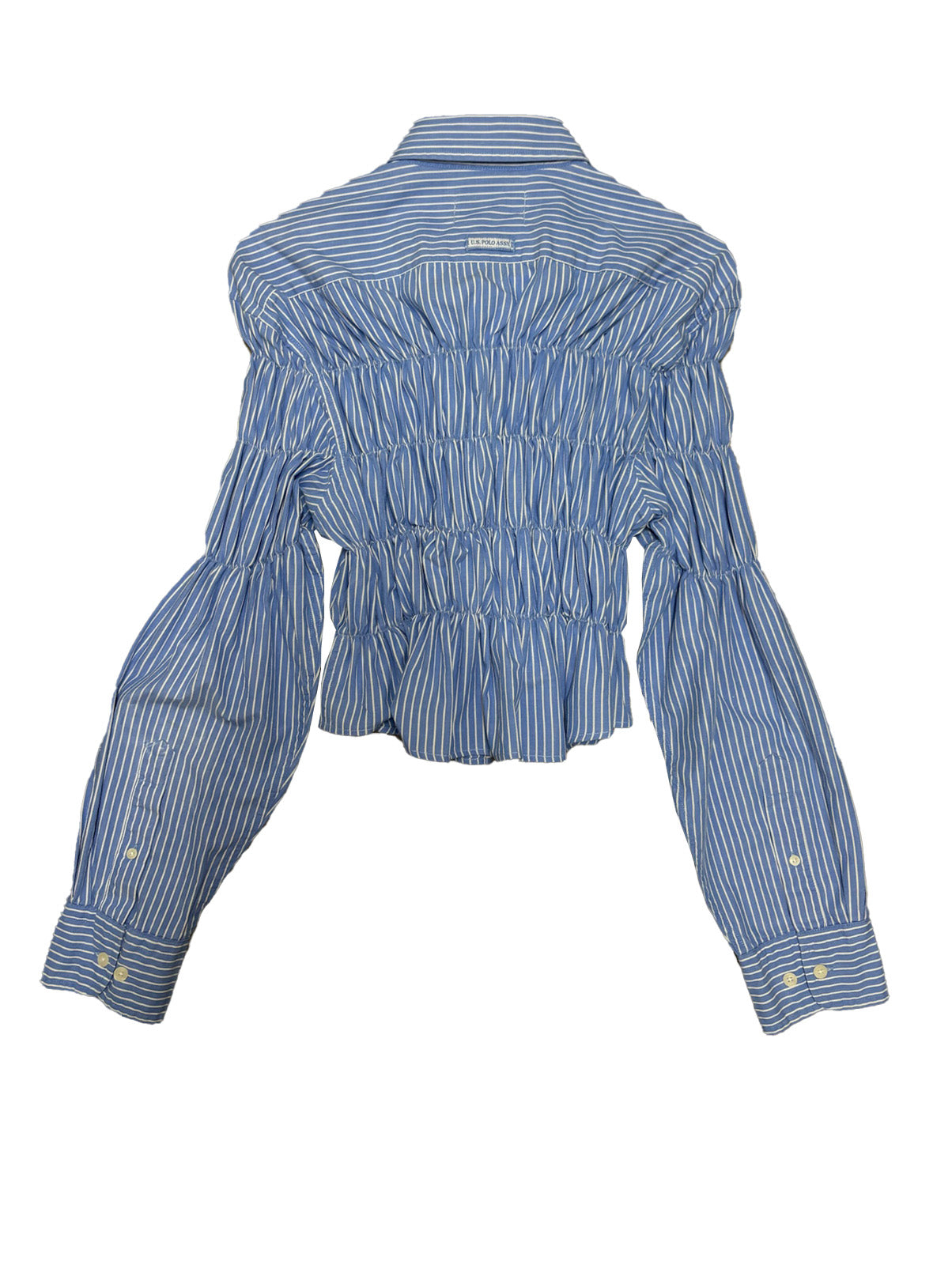 Camisa Espuma Corta - Azul rayas blancas