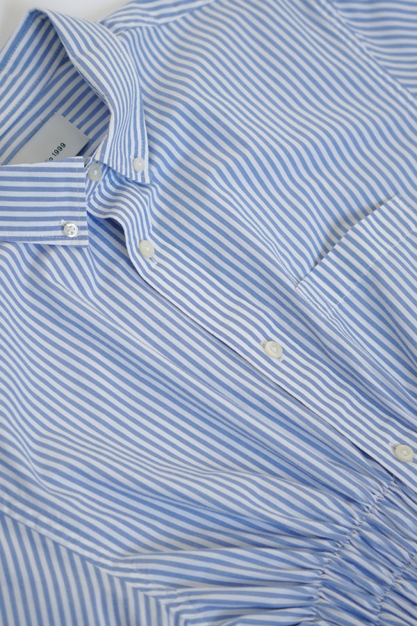 Cascade Shirt - Blue stripes with white bows