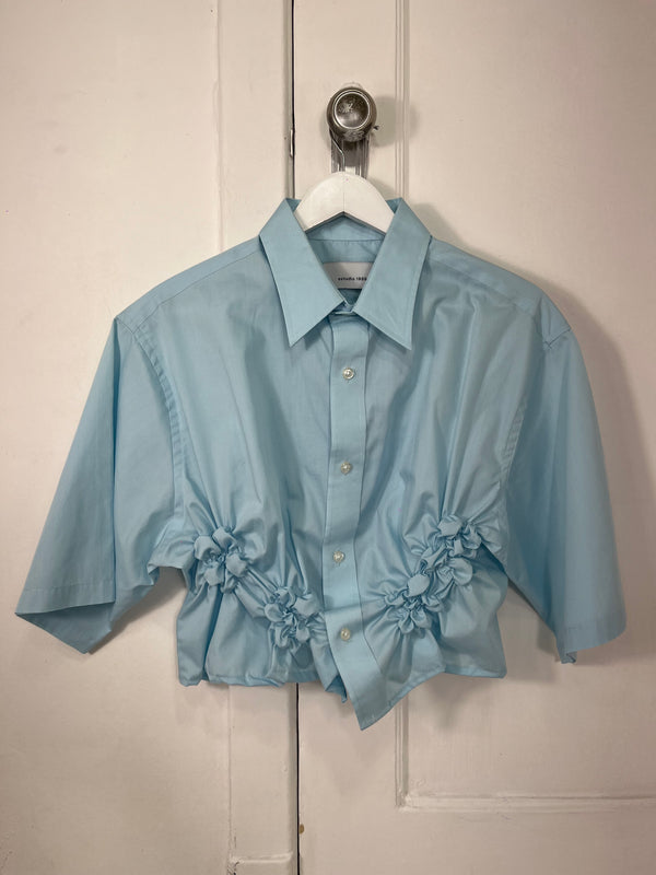 Camisa Florero - celeste