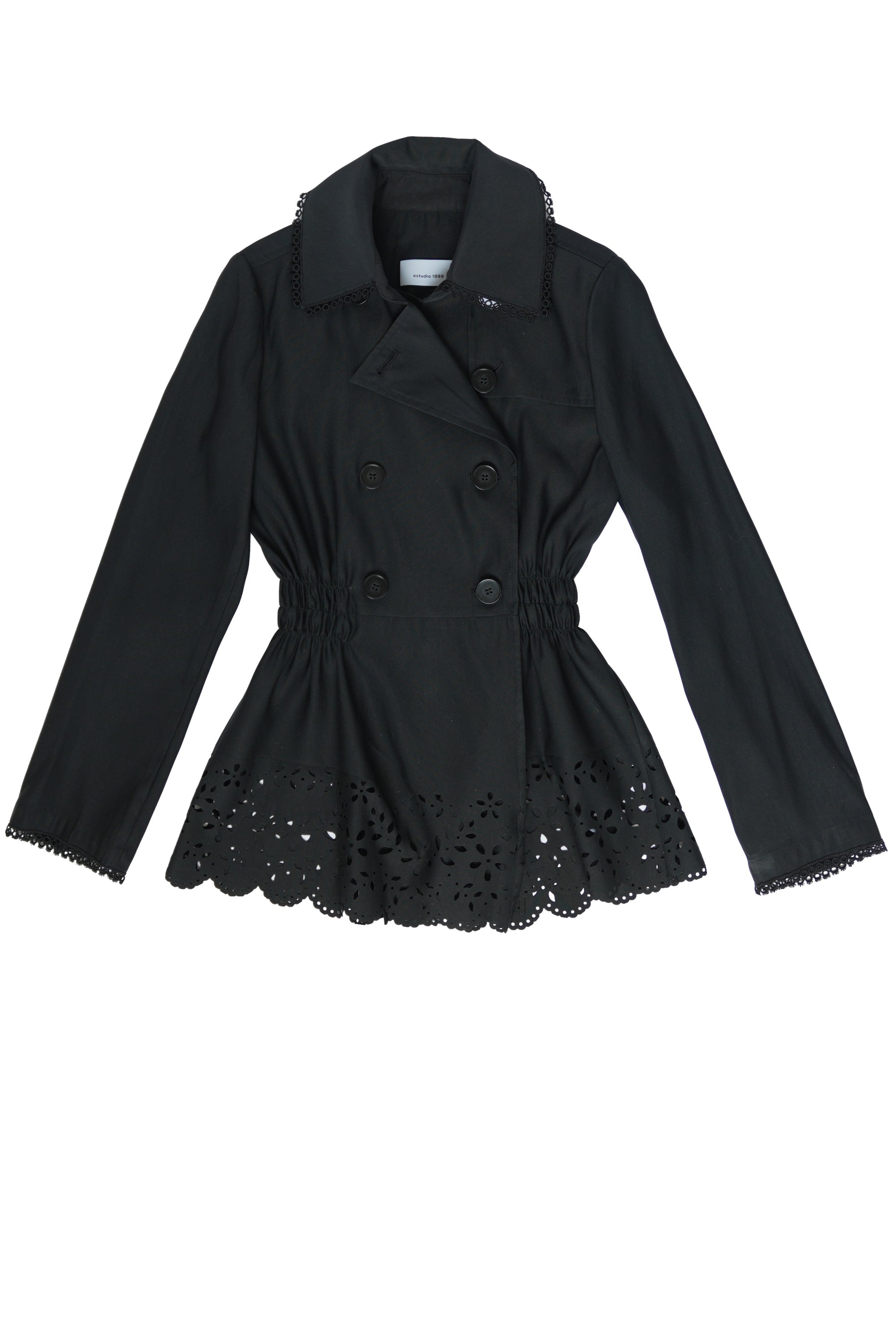 Gabardina acinturada