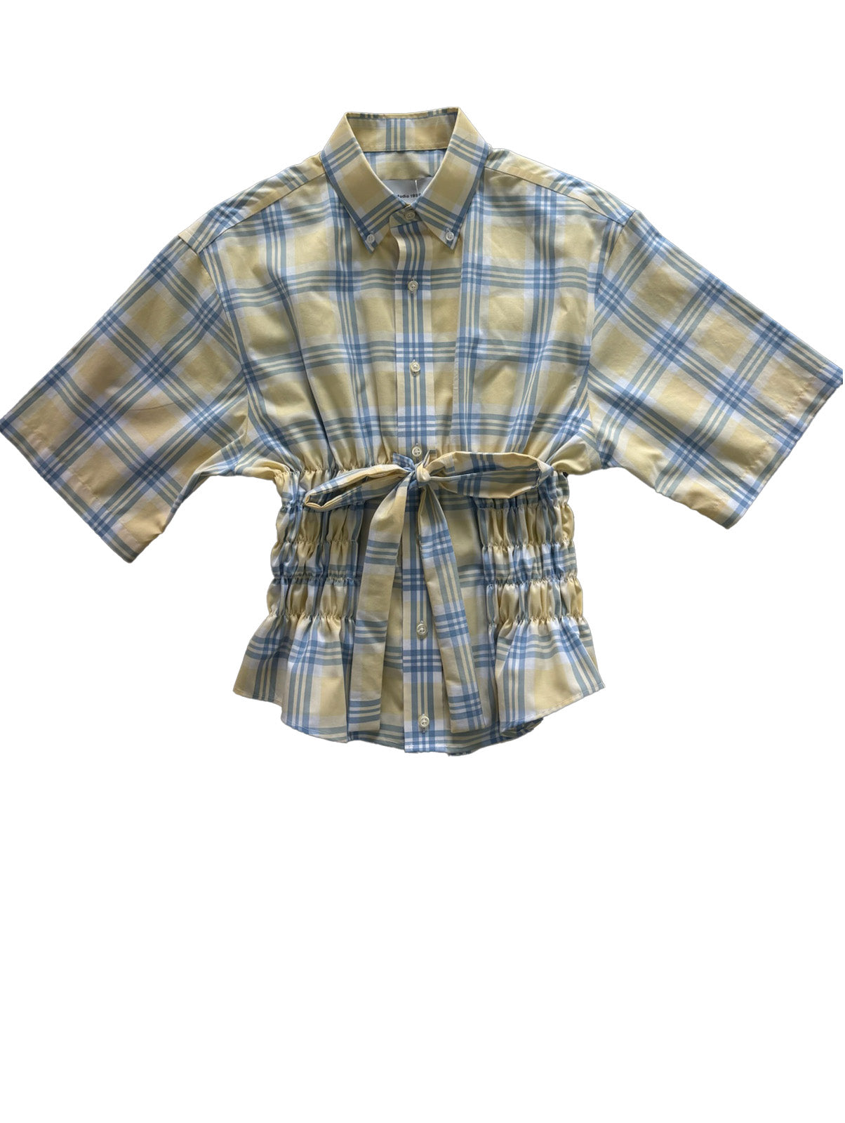 Camisa Corset - Amarillo a cuadros azul