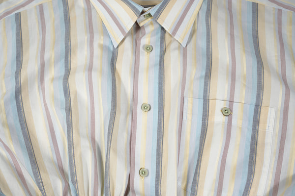 Camisa Cascada - Rayas amarillo, azul y rosa palo