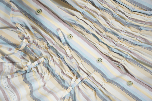 Camisa Cascada - Rayas amarillo, azul y rosa palo