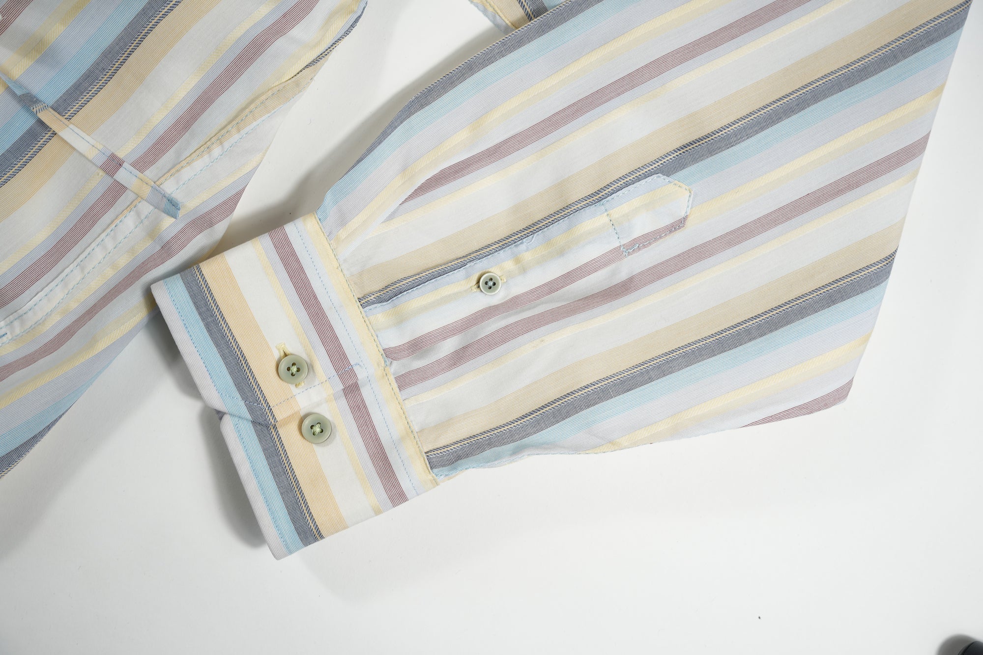 Camisa Cascada - Rayas amarillo, azul y rosa palo