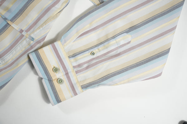 Camisa Cascada - Rayas amarillo, azul y rosa palo