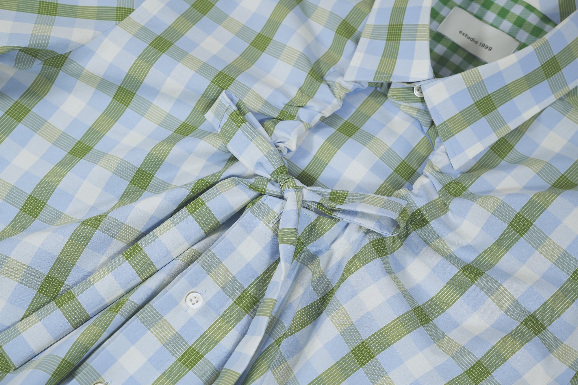 Camisa Ventana - Cuadros azul cielo y verde