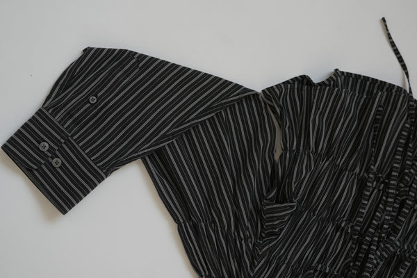 Camisa Espuma - Negra rayas grises