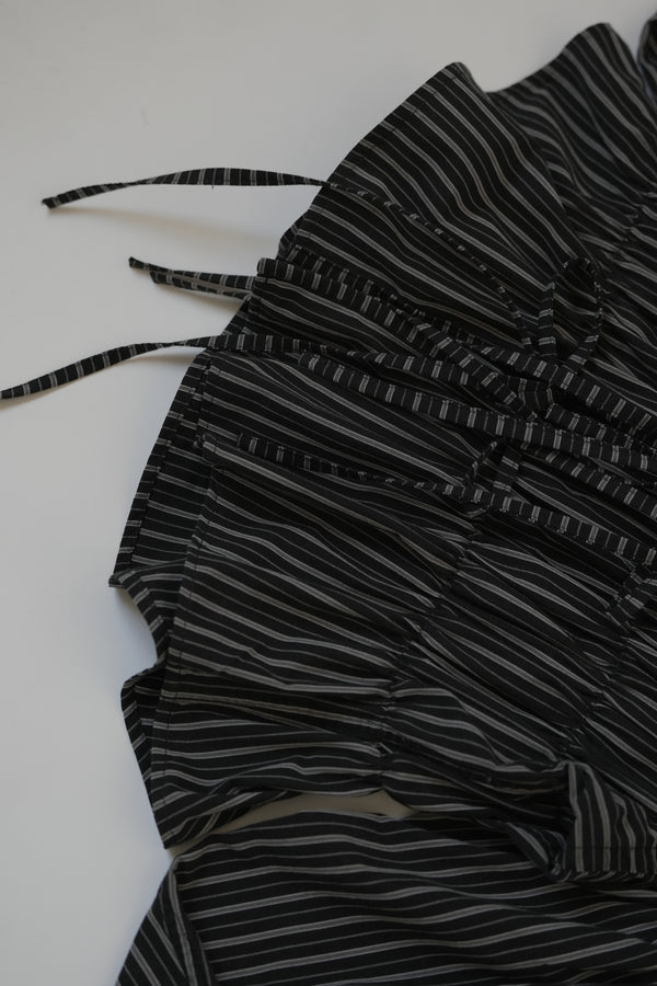 Camisa Espuma - Negra rayas grises