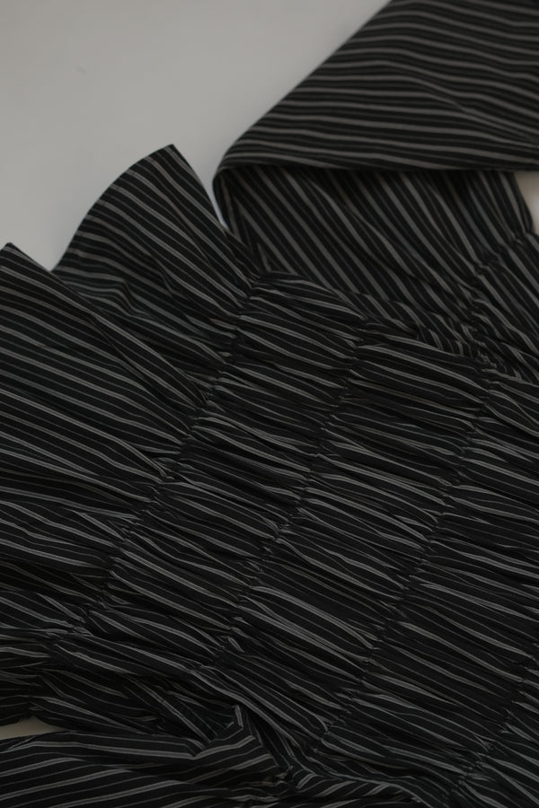 Camisa Espuma - Negra rayas grises