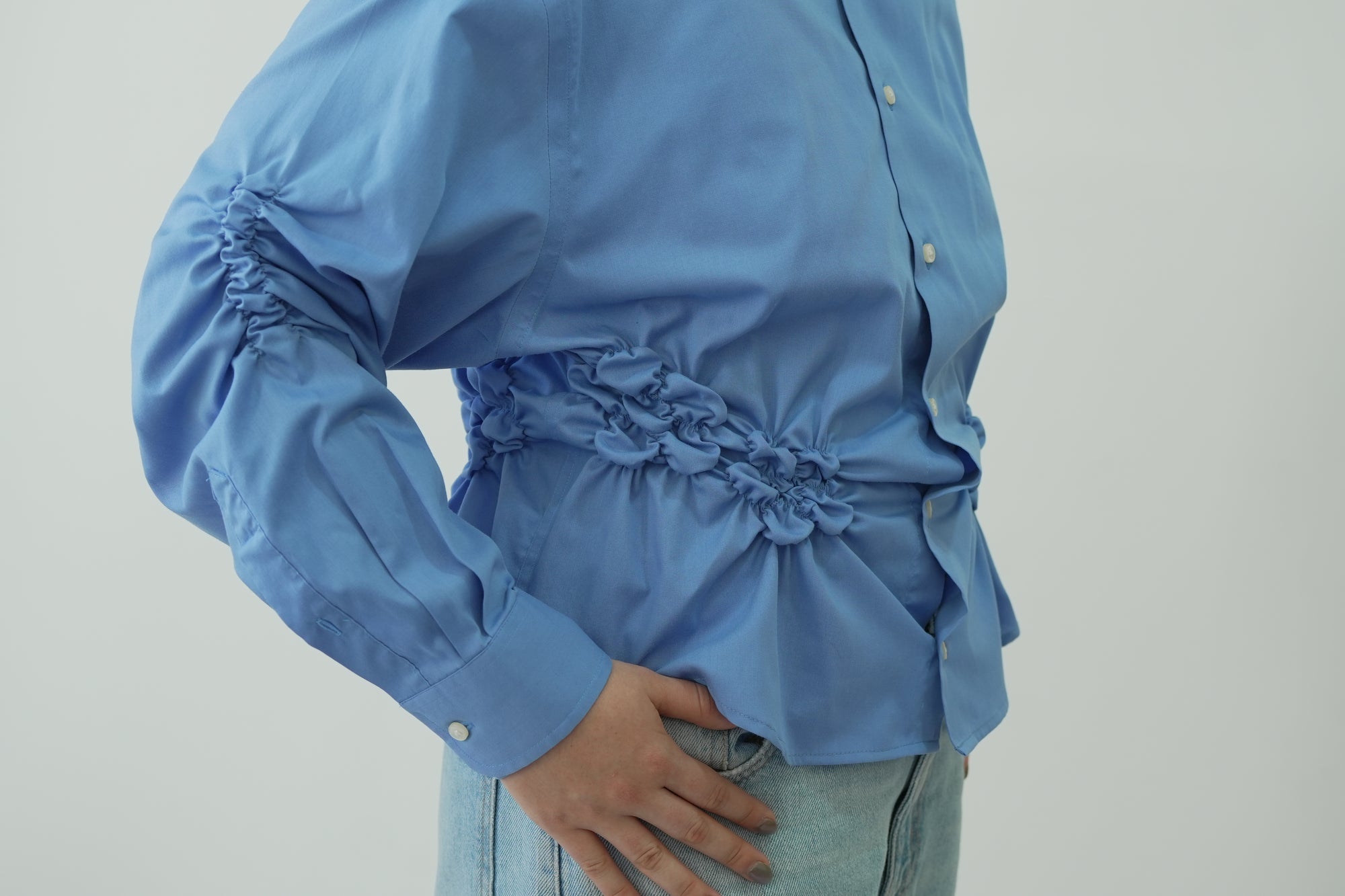 Camisa Florero - Azul claro