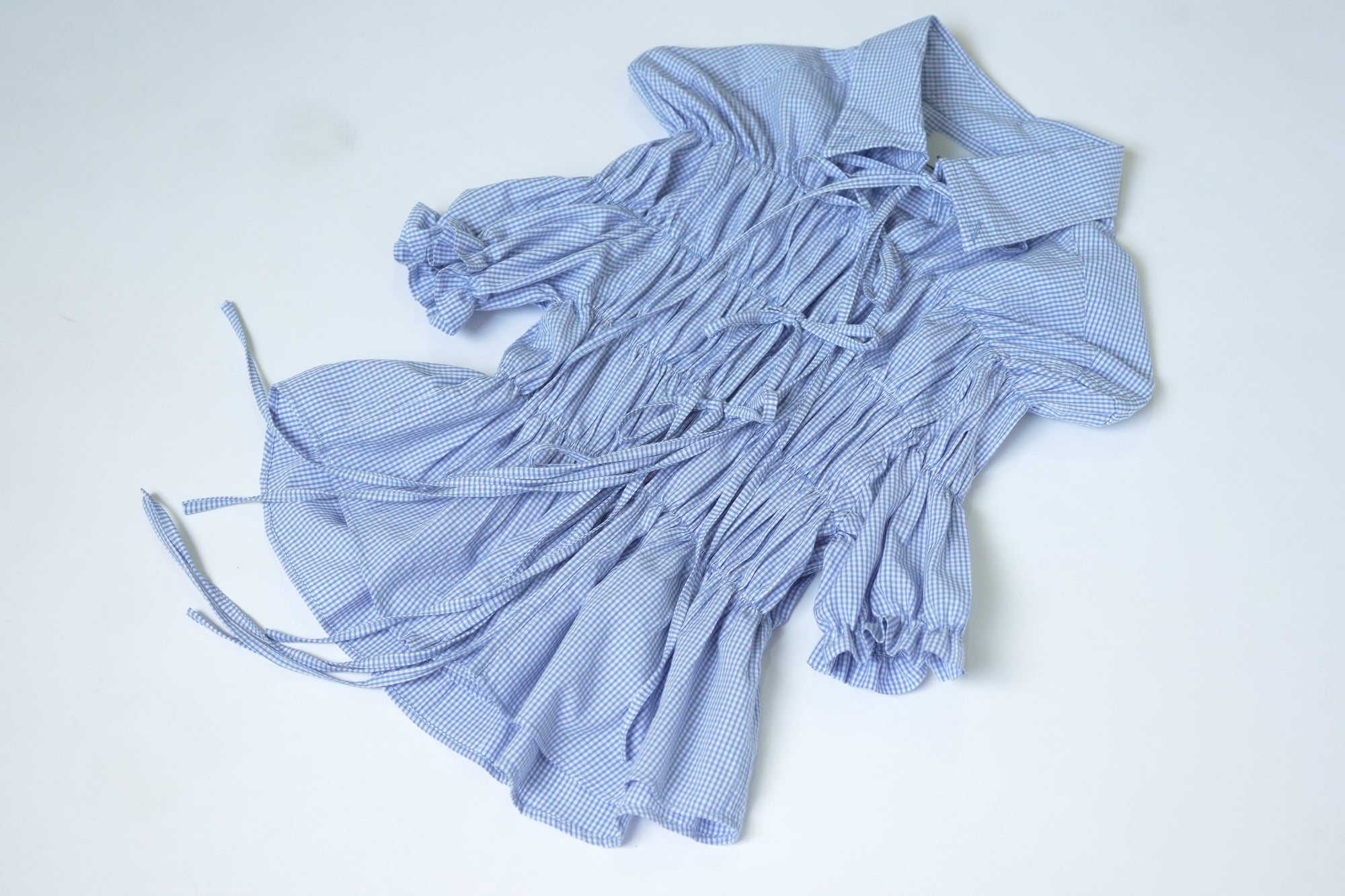 Camisa Espuma Manga Corta - Azul cuadros