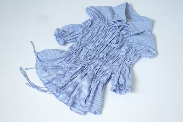 Camisa Espuma Manga Corta - Azul cuadros