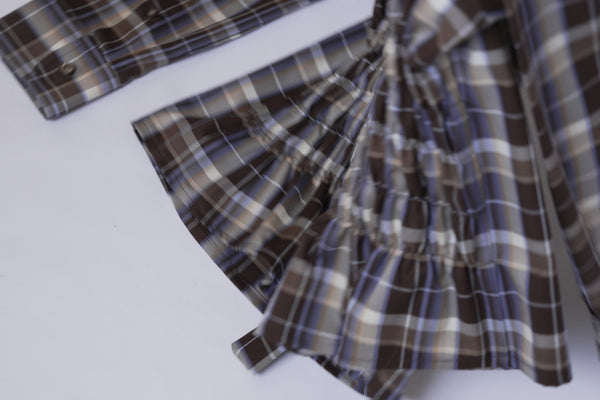 Camisa Bustier - Café a cuadros