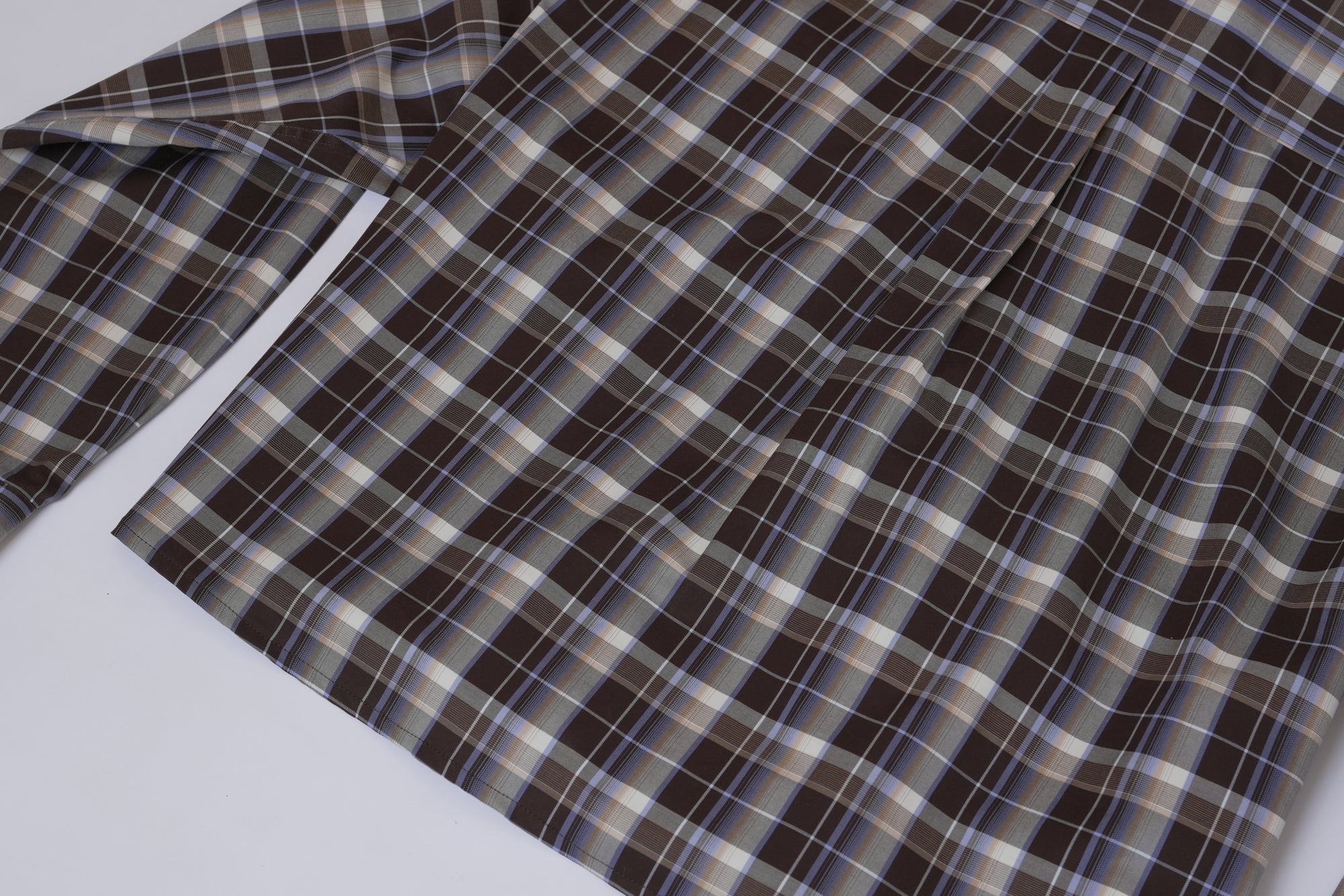 Camisa Bustier - Café a cuadros