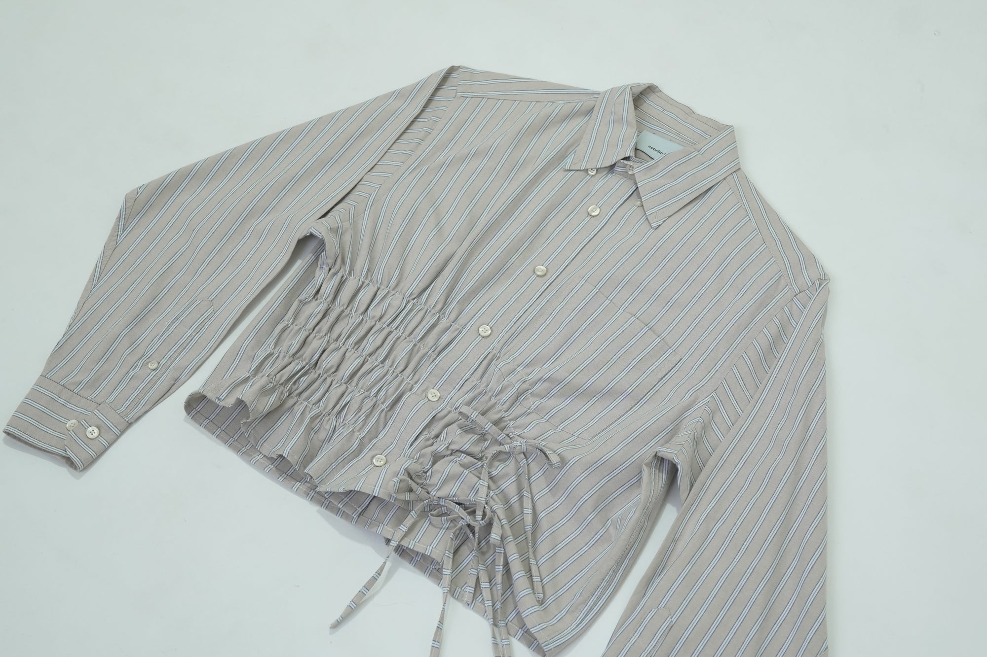 Camisa Cascada - Beige a rayas