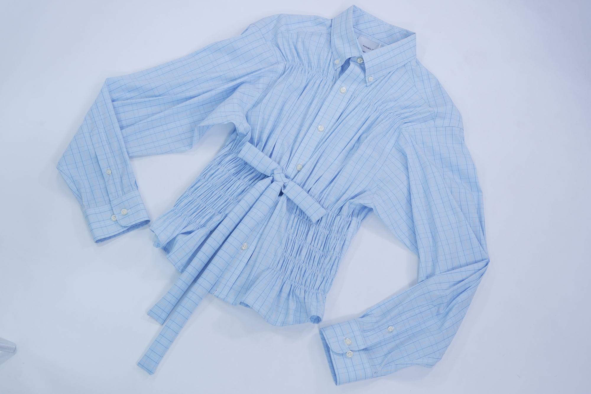 Camisa Corset - Azul Claro a cuadros