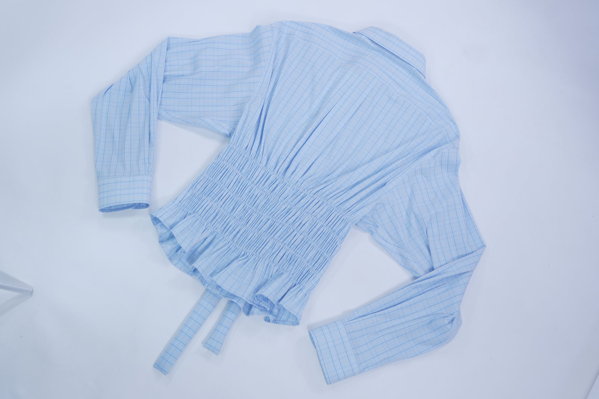 Camisa Corset - Azul Claro a cuadros