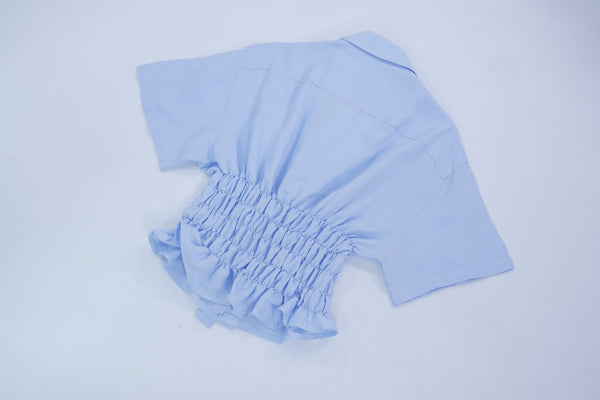 Camisa Corset - Azul Manga Corta