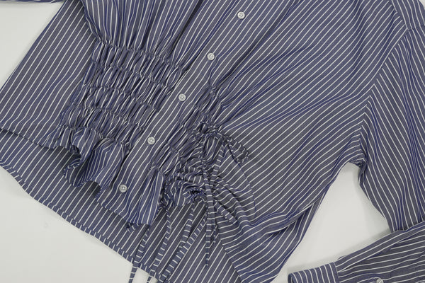 Camisa Cascada - Azul a rayas
