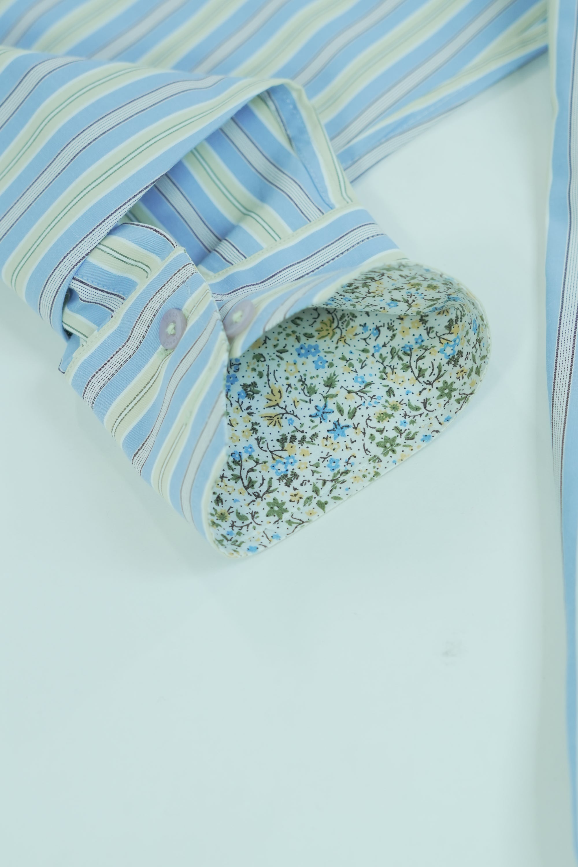 Camisa Bustier - Rayas Azul, Verde y Café