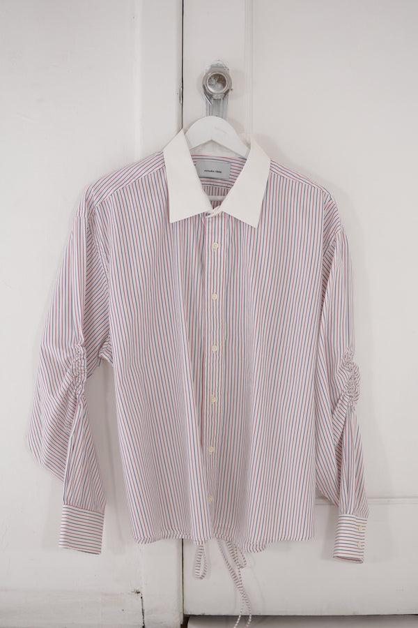 Camisa Lazo - Blanco rayas rojas y azul marino