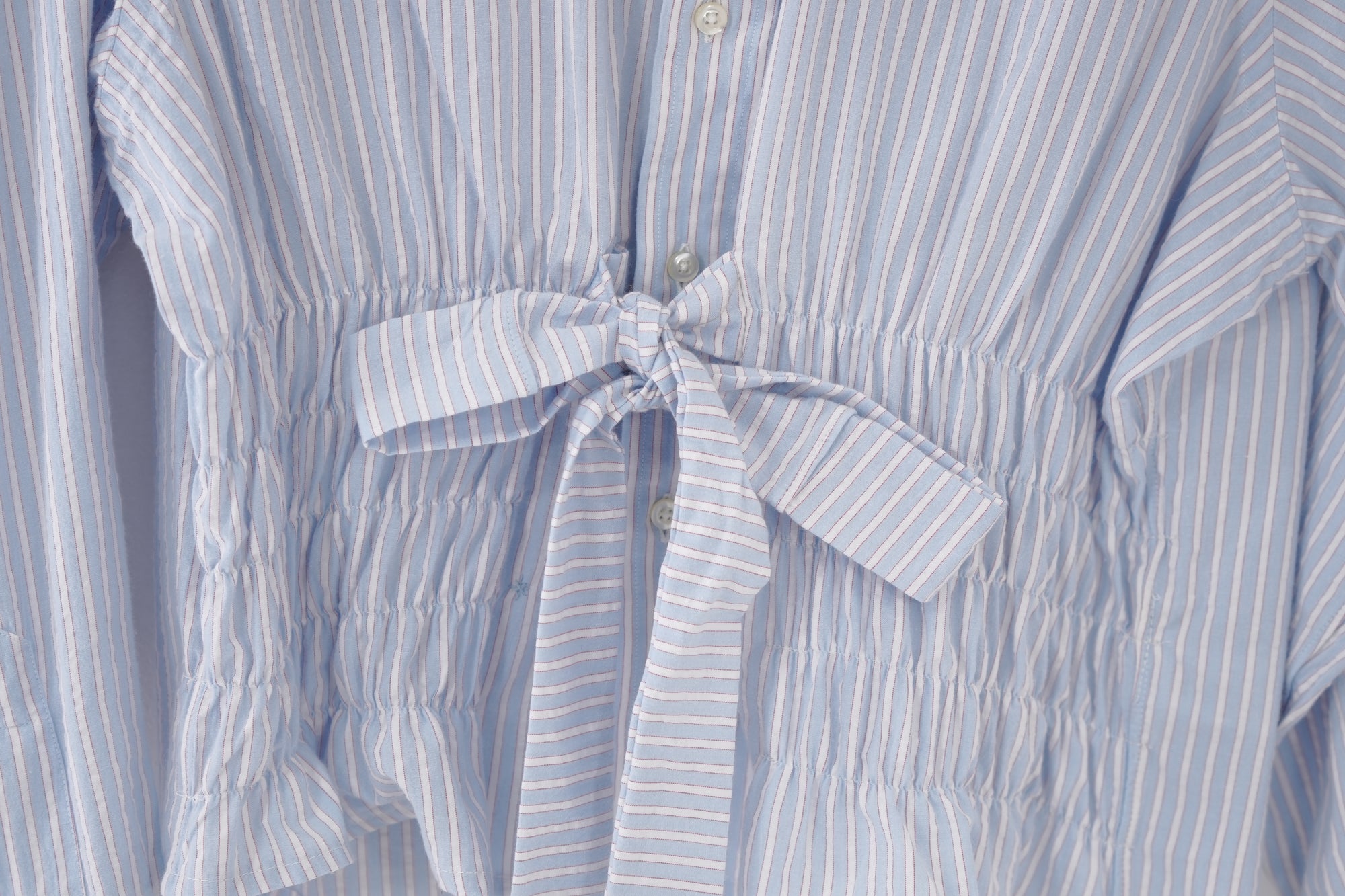 Bustier Shirt - Blue with White Stripes