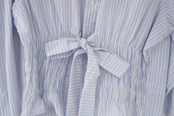 Bustier Shirt - Blue with White Stripes
