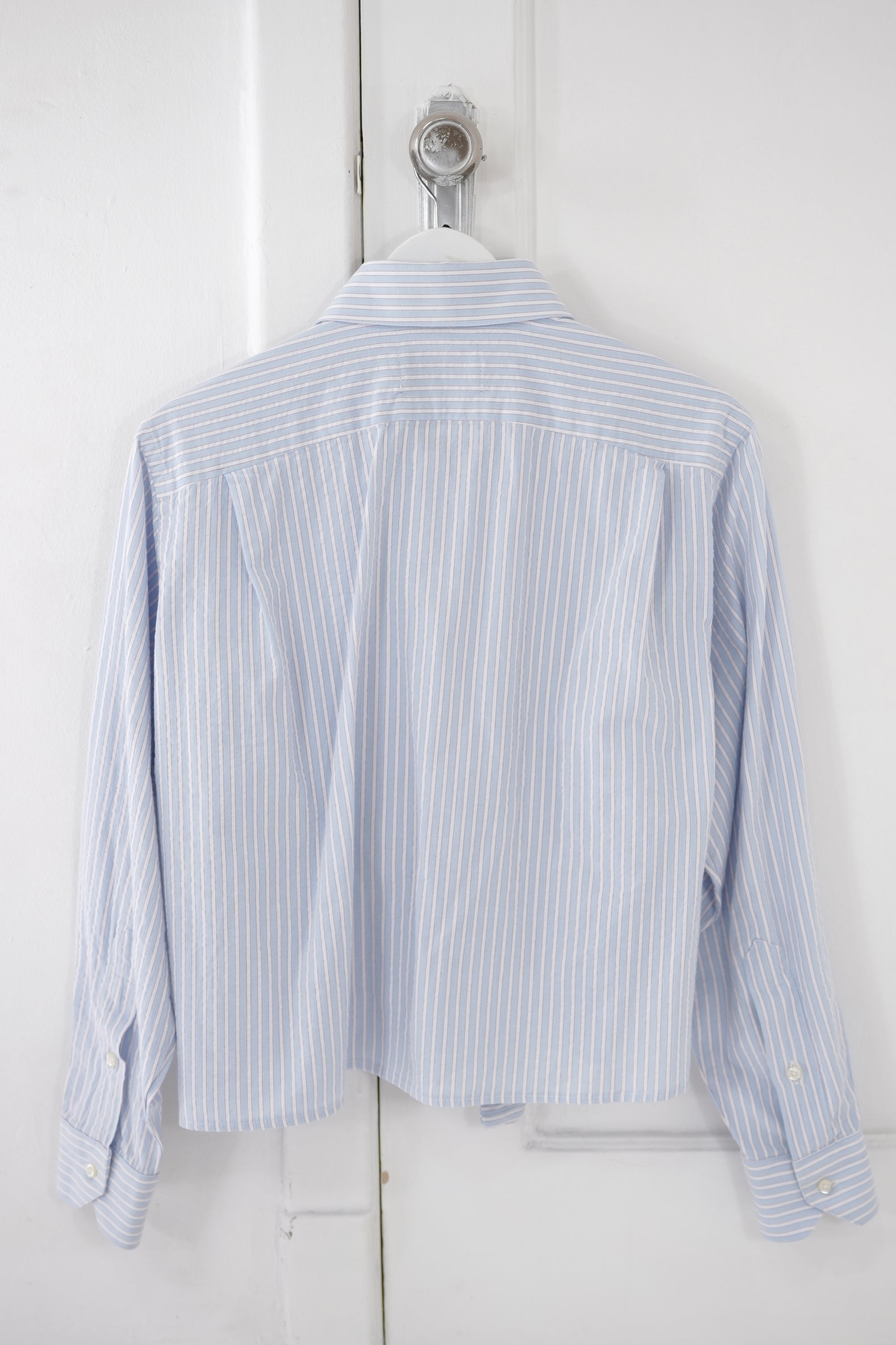 Bustier Shirt - Blue with White Stripes