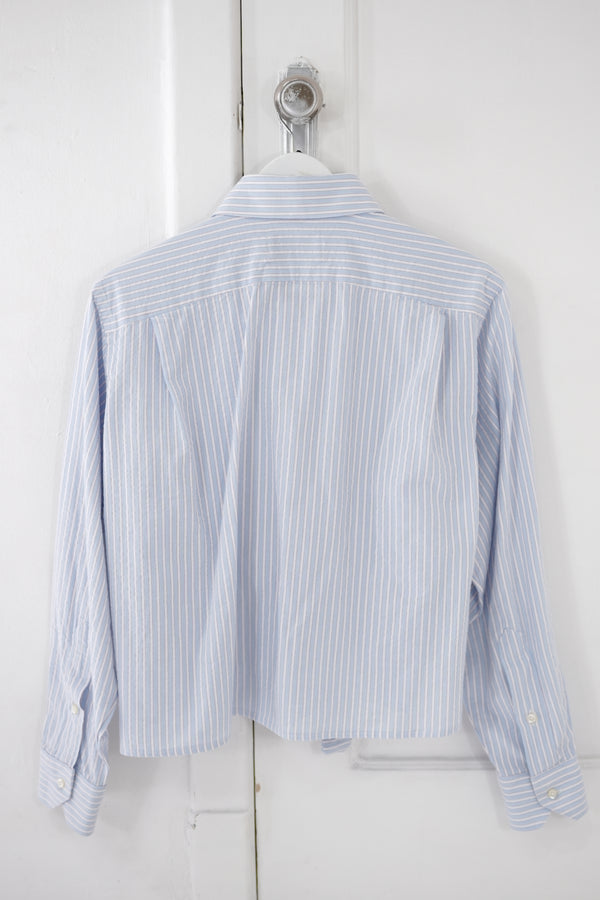 Bustier Shirt - Blue with White Stripes
