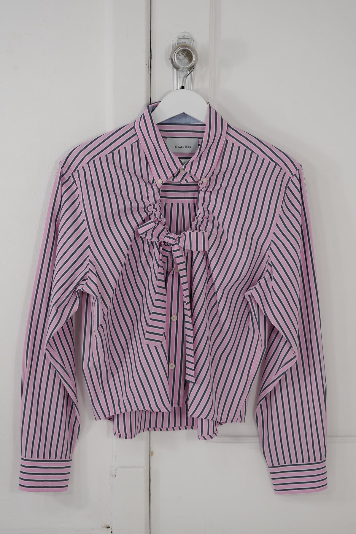 Camisa Ventana - Rosa a rayas navy / blancas