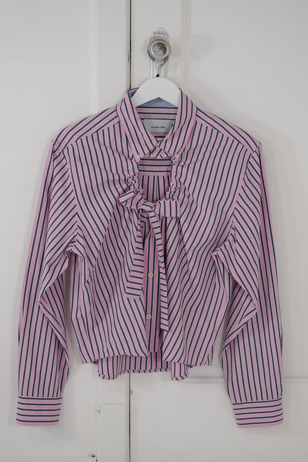 Camisa Ventana - Rosa a rayas navy / blancas