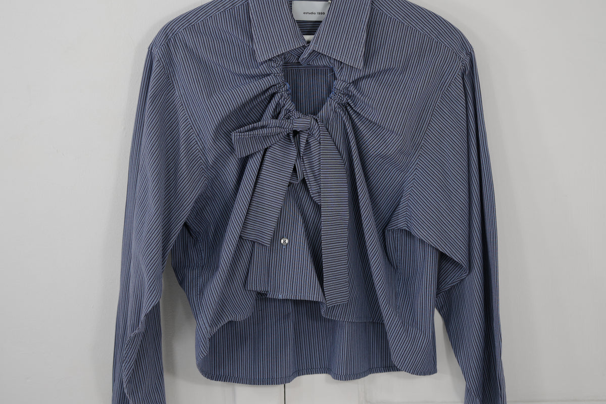 Camisa Ventana - Azul claro a rayas azul marino