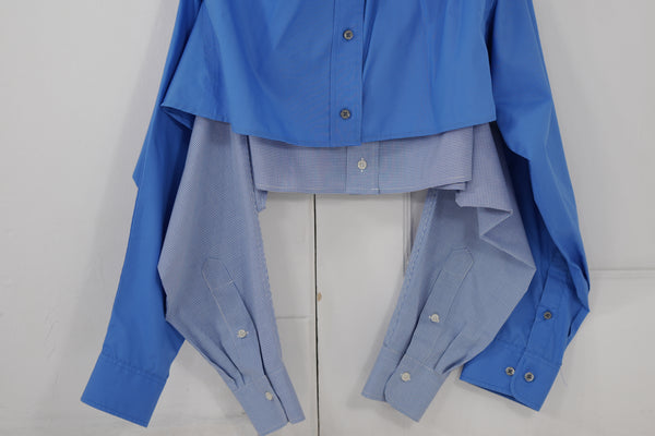 Shadow Skirt - Blue combined with white checks