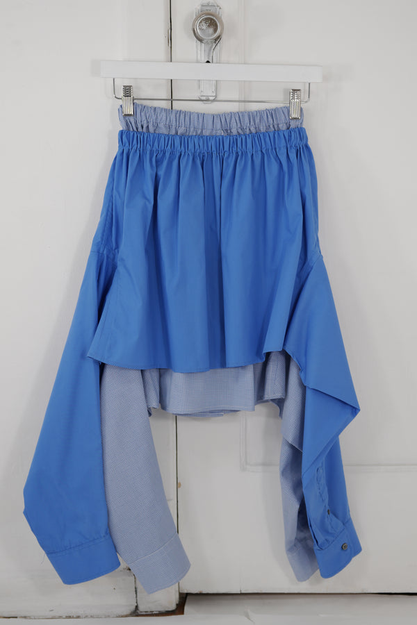 Shadow Skirt - Blue combined with white checks