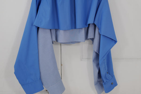 Shadow Skirt - Blue combined with white checks