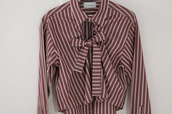 Camisa Ventana Roja a Rayas blancas y beige - L