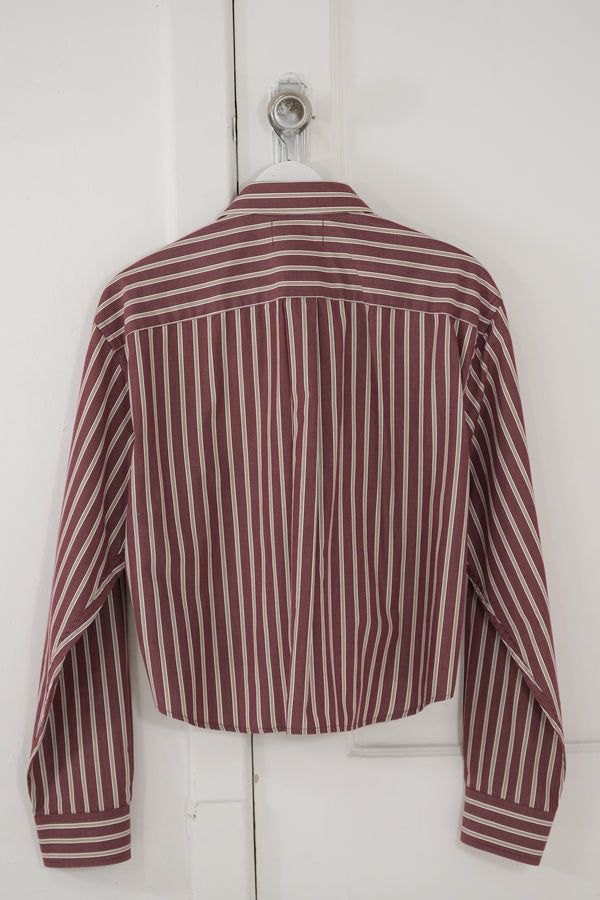 Camisa Ventana Roja a Rayas blancas y beige - L