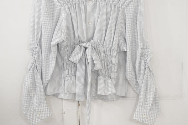Camisa bustier - blanca a cuadros