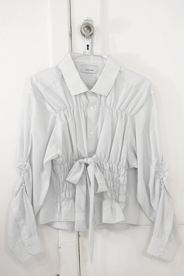 Camisa bustier - blanca a cuadros