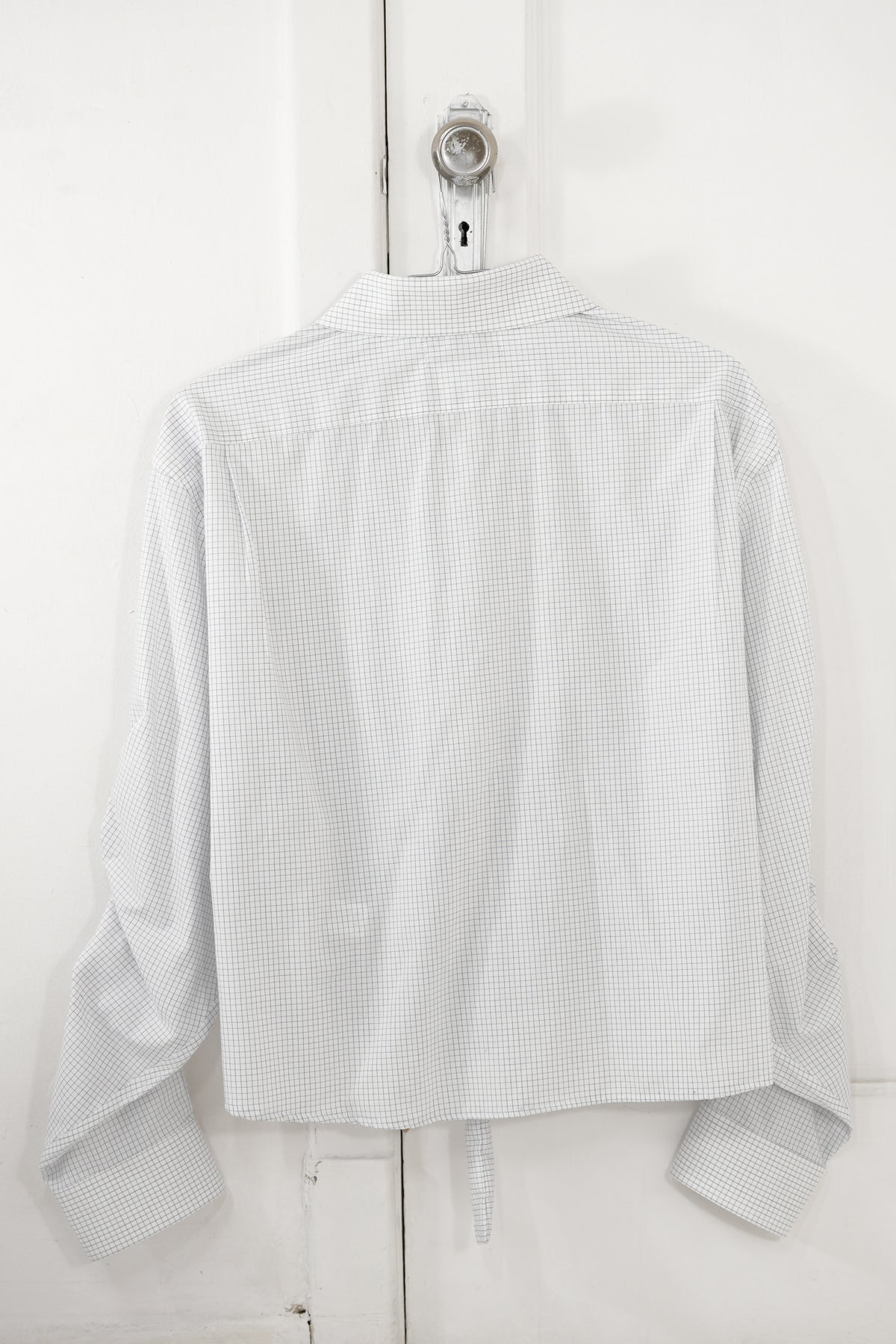 Camisa bustier - blanca a cuadros