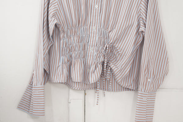 Camisa Cascada - rayas azul y naranja