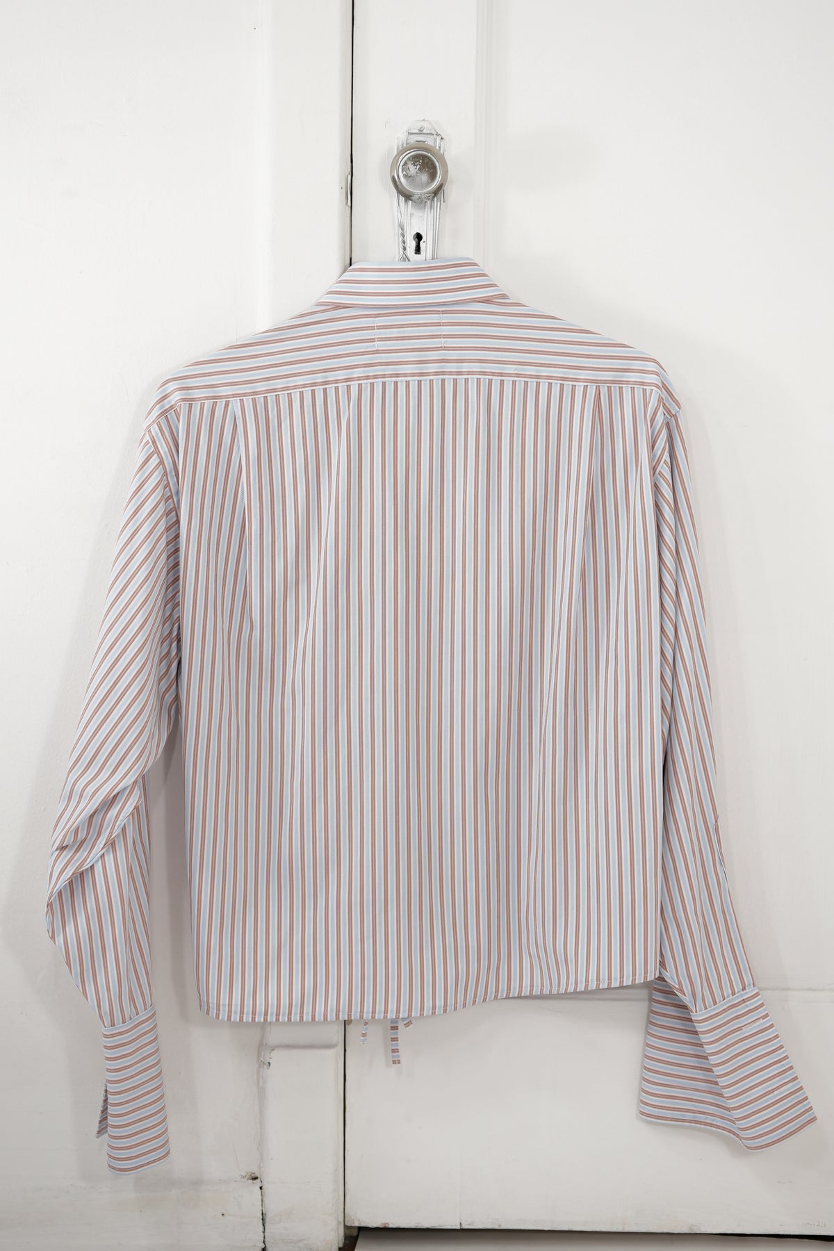 Camisa Cascada - rayas azul y naranja